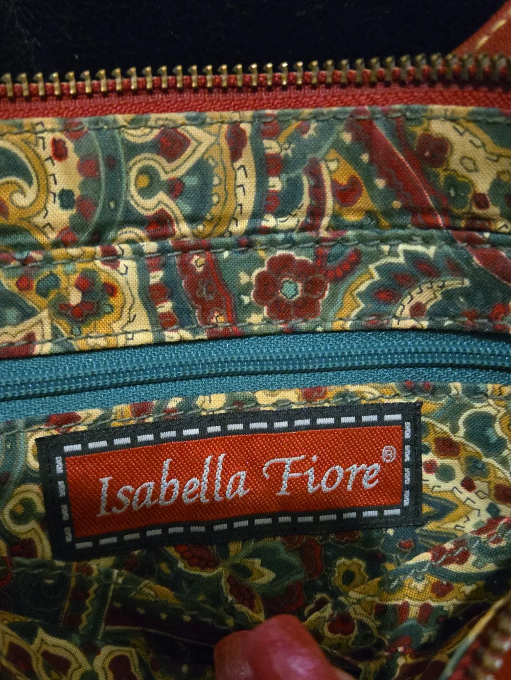 Rare Vintage Isabella Fiore Leather embroidered Hand bag